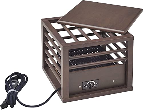 [山善] 一人用 こたつ ミニ 天板付 省エネ (幅30×奥行30×高さ26cm) コルチェヒーター 温度調節機能付き ダークブラウン YMK-
