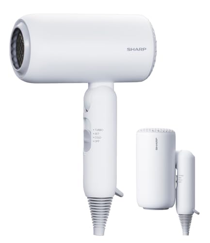 乐天商城 - シャープ ヘアドライヤー IB-P300-W ディンプルフロー 速乾 さらさら髪 マイナスイオン UVケア コンパクト収納 ホワイト色