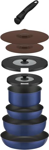 サーモス デュラブルシリーズ 取っ手のとれるフライパン9点セットCA ガス火専用 インディゴブルー KSC-..