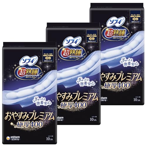 ソフィ 超熟睡 おやすみプレミアム 極厚400 特に多い夜用 羽つき 40cm 10コ入×3個パック（30コ入）（生..