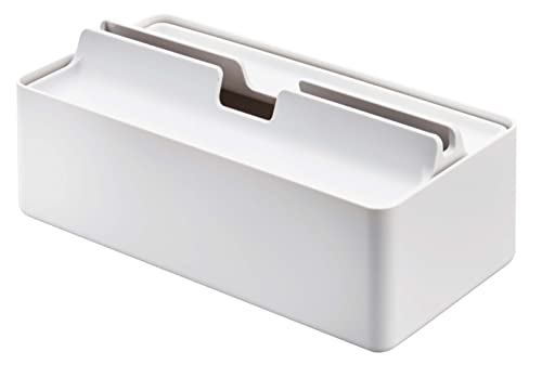モダンホワイト/約W26.5×D13.5×H10cm/5874・パッケージ個数:1・販売元、発送元が日本国外の場合、コピー品の恐れがありますのでご注意ください。・商品サイズ：約W26.5×D13.5×H10cm　　・内寸：本体：約W26×D13×H7cm　各トレー：約W24×D3×H0.6cm・品質表示：本体・蓋：ABS樹脂・蓋開口部：約W24.5×D1.3cm・対応サイズ：高さ約7cmまでの一般的なティッシュボックス・ペーパータオルなど　　・収納枚数の目安：箱タイプ・ソフトパックタイプ400枚（200組）まで　ペーパータオル200組まで　材質により異なります。蓋にアクセサリーなど、小物の一時置きができる便利なトレー付きのペーパータオルケース。箱タイプ、ソフトパックのティッシュも対応。蓋はトレーになっているのでアクセサリーも収納可能です。紙が取り出しやすい構造だからスムーズに取り出せます。蓋を持ち上げるだけで簡単に中身の取り替えができます。