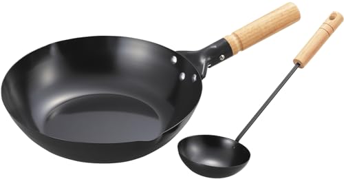 ブラック/-/FAN-28P・パッケージ個数:1・サイズ(約):470×290×115mm・本体重量(約):800g・素材・材質:本体/鉄 (シリコン焼付け塗装) 、底の厚さ1.2mm、取っ手/天然木、お玉/鉄 (シリコン焼付け塗装) ・天然木・生産国:台湾・ガス火・IH電磁調理器100V・200V対応底面からフチに向けて余計な厚みを取り軽量化を実現 フチに向かって薄くするスピン仕上げ 鍋振りがしやすい軽量タイプ 鉄製なので高温調理に適している 使い続ける程に油なじみがよくなる