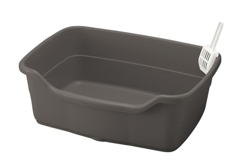 リッチェル(Richell) ラプレ ネコトイレ 深型 60 ダークグレー 60×44×21cm 猫 スコップ付き ポリプロピレン 156675