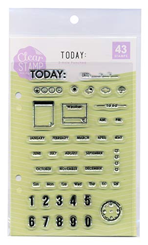 クリアスタンプシートTODAY (トゥデイ)/W120xD175mm/0980-006・Color:TODAY (トゥデイ)Style:クリアスタンプシート・パッケージ個数:1・パッケージサイズ゛:W130xD225xH3mm・シートサイズ:W120xD175mm(収納リング穴付)スタンプ/アクリル・印面:TRP・上面印刷:透明シートにシルク印刷(黒6色)・アクリルホルダー(土台)は別売です大人気のクリアスタンプ。 ジャーナルブックやプラン作りに最適。透明なのでレイアウトや重ね押しが簡単にできます。場所をとらないので保管も便利