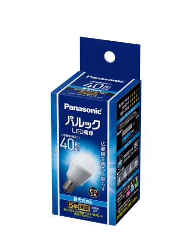 5) 昼光色 / 広範囲タイプ昼光色/40形/LDA4DGE17SK4・Size:40形Style:5) 昼光色 / 広範囲タイプ・パッケージ個数:1・廊下・階段・玄関・浴室に適しているLED電球広配光タイプ・配光角180度で広範囲を明るく照らす・断熱材施工器具対応(器具の種類によっては、保護回路が働き電力をおさえるため、明るさが低下する場合があります。)・密閉型器具対応(器具の種類によっては、保護回路が働き電力をおさえるため、明るさが低下する場合があります。)・ブランド:パナソニック(Panasonic)●配光角180度で広範囲を明るく照らす ●断熱材施工器具対応（器具の種類によっては、保護回路が働き電力をおさえるため、明るさが低下する場合があります。） ●密閉型器具対応（器具の種類によっては、保護回路が働き電力をおさえるため、明るさが低下する場合があります。）