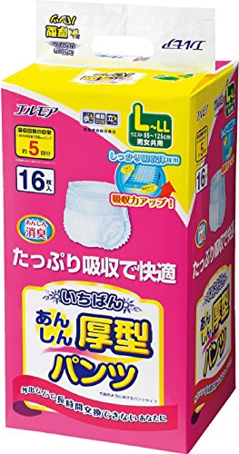 いちばん あんしん厚型 パンツ L-LLサイズ 16枚入 【ADL区分:立てる・座れる方】