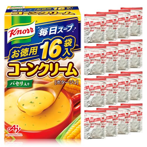 クリーム/16袋入箱/-・FlavorName:コーンクリームSize:16袋入箱・パッケージ個数:1・スーパースイートコーンの甘みと風味がとけ込んだコーンクリームスープです。・献立のプラス1品はもちろん、間食にピッタリです。商品紹介 スーパースイートコーンの甘みと風味がとけ込んだコーンクリームスープです。 献立のプラス1品はもちろん、間食にピッタリです。 原材料・成分 スイートコーン（アメリカ又は日本）、砂糖、でん粉、クリーミングパウダー、デキストリン、食用加工油脂、食塩、全粉乳、乳糖、オニオン、果糖、じゃがいも、コーンバターパウダー、コーン加工品、バターソテーオニオンパウダー、濃縮ホエイ、乳たん白、チキンエキス、酵母エキス、香辛料、うきみ（パセリ）/調味料（アミノ酸等）、（一部に小麦・乳成分・大豆・鶏肉を含む）