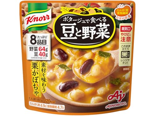 かぼちゃピューレ(アメリカ製造)、ひよこ豆、かぼちゃ、バターソテーオニオン、赤いんげん豆、チキンブイヨン、でん粉、砂糖、オニオンパウダー、トマトペースト、食塩、にんにくペースト、にんじんエキス、パプリカ粉末、デキストリン、香辛料、酵母エキス発酵調味料、たん白加水分解物、酵母エキス/糊料(加工デンプン)、調味料(アミノ酸等)、(一部に乳成分・大豆・鶏肉を含む)・たっぷりの豆と野菜を、素材のおいしさが溶け込んだスープで食べるかぼちゃの風味と彩りが豊かなおかずポタージュです商品紹介 たっぷりの豆と野菜を、素材のおいしさが溶け込んだスープで食べるかぼちゃの風味と彩りが豊かなおかずポタージュです。 素材由来のおいしさと栄養感のある食事を、レンジでチンするだけで手軽にお楽しみ頂けます。 原材料・成分 かぼちゃピューレ(アメリカ製造)、ひよこ豆、かぼちゃ、バターソテーオニオン、赤いんげん豆、チキンブイヨン、でん粉、砂糖、オニオンパウダー、トマトペースト、食塩、にんにくペースト、にんじんエキス、パプリカ粉末、デキストリン、香辛料、酵母エキス発酵調味料、たん白加水分解物、酵母エキス/糊料(加工デンプン)、調味料(アミノ酸等)、(一部に乳成分・大豆・鶏肉を含む)