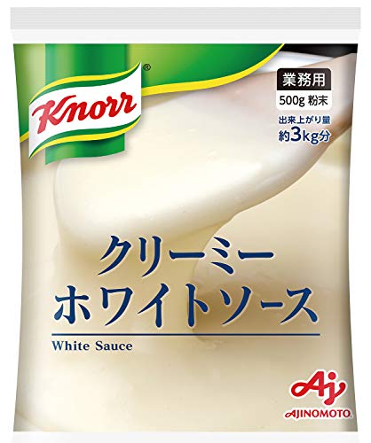 -/500グラム (x 1)/-・FlavorName:ホワイトソース・パッケージ個数:1・内容量:500g・カロリー: 【製品100g当たり】 エネルギー:416kcal・原材料:デキストリン、小麦粉、チーズパウダー、食用油脂、オニオンパウダー、全粉乳、食塩、砂糖、酵母エキス、小麦・大豆発酵調味料、こしょう、バターオイル/調味料(アミノ酸等)、(一部に小麦・乳成分・大豆を含む)・商品サイズ(高さx奥行x幅):250mm×20mm×190mm・ブラント名: 味の素この「クノール クリーミーホワイトソース 500g」は、厳選された2種()のチーズのうま味をオニオンの芳醇な風味が活きた、クリーミーで濃厚なホワイトソースです。(カマンベールチーズ・モッツアレラチーズ)素材の自然な風味が活きたベースタイプなので、お店ならではの味付けに調整できます。