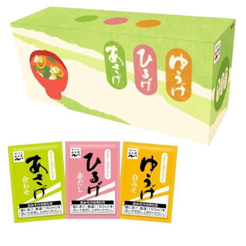 -/30食入/-・FlavorName:アソートSize:30食入・パッケージ個数:1・【原材料】(あさげ)調味粉(米みそ(大豆を含む)、鰹節粉、宗田鰹節粉)(国内製造)、わかめ、ふ(小麦を含む)、乾燥ねぎ/調味料(アミノ酸等)、酸化防止剤(ビタミンE)、クエン酸 (ひるげ)調味粉(豆みそ(大豆を含む)、鰹節粉、食塩、宗田鰹節粉)(国内製造)、わかめ、ふ(小麦を含む)、乾燥ねぎ/調味料(アミノ酸等)、酸化防止剤(ビタミンE)、クエン酸 (ゆうげ)調味粉(米みそ(大豆を含む)、鰹節粉、宗田鰹節粉)(国内製造)、わかめ、ふ(小麦を含む)、乾燥ねぎ/調味料(アミノ酸等)、酸化防止剤(ビタミンE)、クエン酸・名: 永谷園・【内容量】248.8g(あさげ8.4g×16袋、ひるげ8g×6袋、ゆうげ8.3g×8袋)・ブラント名: 永谷園・【カロリー】あさげ1袋:エネルギー29kcal、ひるげ1袋:エネルギー28kcal、ゆうげ1袋:エネルギー28kcal商品紹介 真空凍結乾燥のみそを使った粉末タイプのおみそ汁を3種類アソートにしました。「あさげ(合わせ)」16袋、「ひるげ(赤だし)」6袋、「ゆうげ(白みそ)」8袋の合計30袋入で、3種類の味が楽しめます。粉末タイプなので、サッとお椀に空けられて、お湯を注げばすぐに溶けてみその豊かな香りが広がります。忙しい朝、お弁当、オフィスなど、毎日のさまざまなシーンでお使いいただけます。 ご注意（免責）必ずお読みください 内袋開封後はお早めにお召し上がりください。