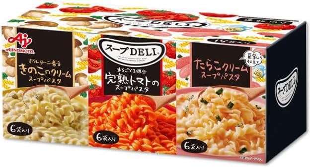スープDELI 味の素 バラエティボックス トマト/きのこ/たらこ 18袋入箱 通販限定 スープデリ 野菜スープ 即席スープ 備蓄
