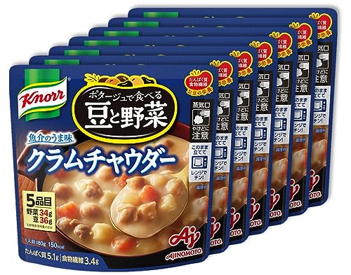 -/-/4903310143671・魚介のうま味が溶け込んだ、濃厚でコク深い味わいの食べ応えのあるクラムチャウダーです。・たっぷりの豆と野菜が入っていてカラダにとって重要なたんぱく質や食物繊維などの栄養が摂れる、食べ応えのあるスープです。・袋のまま電子レンジで温めるだけで、いつでも簡単・手軽に調理できます。商品紹介 魚介のうま味が溶け込んだ、濃厚でコク深い味わいの食べ応えのあるクラムチャウダーです。たっぷりの豆と野菜が入っていてカラダにとって重要なたんぱく質や食物繊維などの栄養が摂れる、食べ応えのあるスープです。 袋のまま電子レンジで温めるだけで、いつでも簡単・手軽に調理できます。 原材料・成分 ひよこ豆(アメリカ)、乳等を主要原料とする食品、じゃがいも、にんじん、砂糖、オニオンパウダー、乾燥マッシュポテト、食塩、乾燥あさり、フィッシュパウダー、ホタテエキス、干貝柱パウダー、ミルポワペースト、こしょう、デキストリン/糊料(加工デンプン)、調味料(アミノ酸等)、香料、(一部に乳成分・大豆・鶏肉を含む)