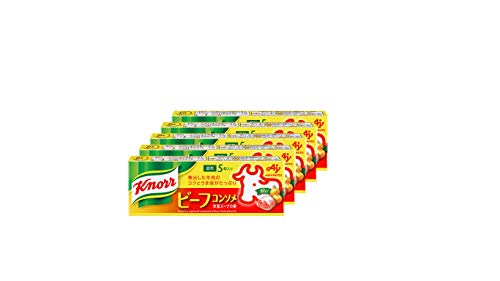 -/5個 (x 5)/-・FlavorName:ビーフSize:5個 (x 5)・パッケージ個数:5・内容量:(6.5g)×5個×5箱・カロリー: 【固形キューブ1個当たり】 エネルギー:18kcal・原材料:食塩、乳糖、食用油脂、デキストリン、ビーフエキス、酵母エキス、ゼラチン、たまねぎ、しょうゆ、香辛料、調味料(アミノ酸等)、カラメル色素、酸味料、(小麦を原材料の一部に含む)・商品サイズ(高さx奥行x幅):16.0mmx120.0mmx210.0mm