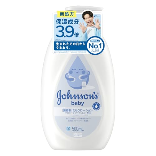 無香料クリア/500ml/-・Size:500mlStyle:無香料・パッケージ個数:1・・ポンプ付きで使いやすく、うれしい500ml大容量商品紹介 大切な赤ちゃんのためにやさしさと効果を考えた処方。 デリケートな肌に本当に必要なものだけを選んで配合しました。 アレルギー／皮フ刺激性テスト済み 原材料・成分 水 パルミチン酸イソプロピル グリセリン ステアリン酸グリセリル セタノール セテアリルアルコール ヤシ油 ジメチコン パルミチン酸 ステアリン酸 フェノキシエタノール ポリソルベート20 ケイ酸（Al／Mg） カルボマー アニス酸 キサンタンガム 水酸化Na オクトキシグリセリン 使用方法 適量を手にとり、腕、足などの全身にお使いください。 安全警告 アレルギー/ 皮フ刺激性テスト済み（全ての方にアレルギー・刺激が起こらないというわけではありません）ココナッツオイル1、アロエ2、ビタミンB53配合。