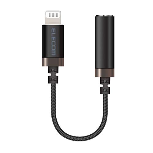 エレコム イヤホンアダプタ 【 Lightning - 3.5mm 】 イヤホンジャック変換 4極 通話/音楽対応 高耐久 Apple認証品 ブ
