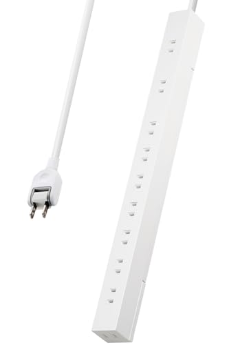 エレコム 電源タップ 10個口 2m 雷ガード ほこりシャッター 【 マグネット 回転脚パーツ 吊り穴 】 ス..