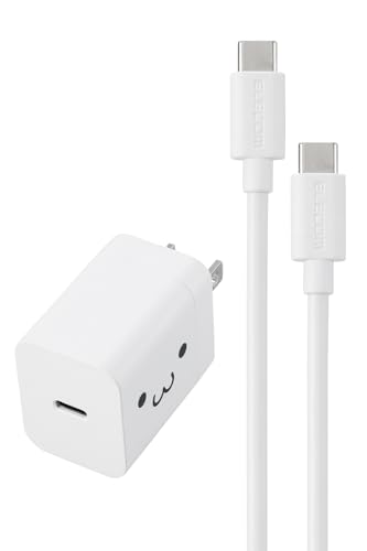 エレコム 充電器 Type-C ケーブル付属 1.5m USB PD対応 20W PSE認証品 GaN採用 折りたたみ式プラグ しろちゃん MP