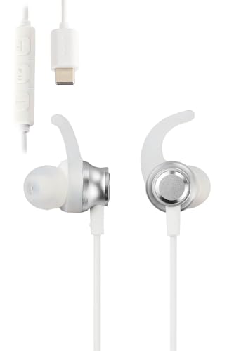 エレコム タイプC イヤホン 有線 dac内蔵 音量調整 カナル型 サイズが選べるイヤーアーム付き シルバー EHP-DF12CMSV cieldeneige-10008992 Ciel de neige パッケージ画像