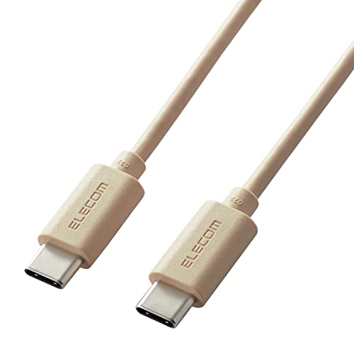 エレコム USB ケーブル Type-C to Type-C (USB PD対応) 最大60W インテリアカラー 1m ベージュ 【iPhone