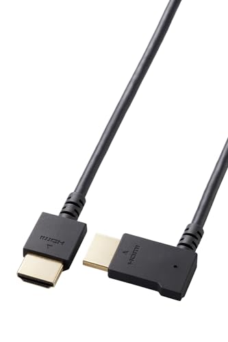 エレコム HDMI ケーブル 2m L字 右向き やわらか ハイスピード 4K2K(30Hz) 【HIGH SPEED with ETHERNE