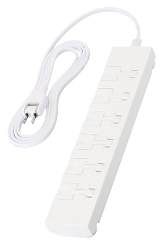 エレコム 電源タップ 雷ガード 6個口 2m イージーリリースタップ 【 回転脚パーツ 吊り穴 】 極性対応 ..