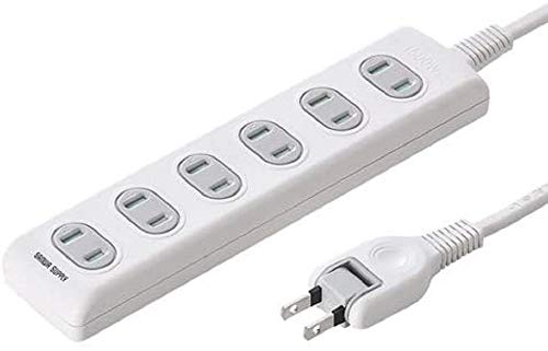 サンワサプライ(Sanwa Supply) 火災予防安全タップ 2P・6個口 ホワイト 2m TAP-TSH62N サンワサプライ(Sanwa Supply) 火災予防安全タップ 2P・6個口 ホワイト 2m TAP-TSH62N