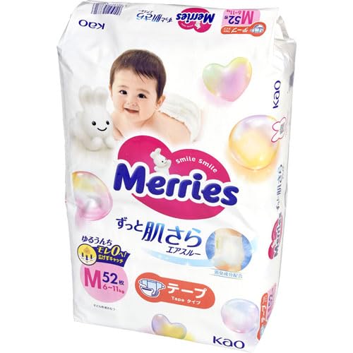 花王 メリーズ エアスルーテープM 52枚
