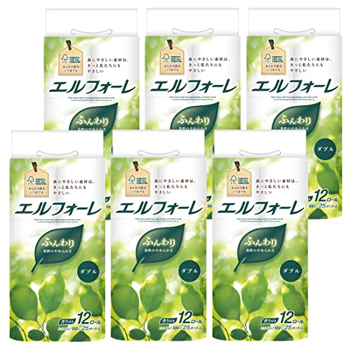 エルフォーレ トイレットペーパー 25m×72ロール（12ロール×6パック）ダブル 【ケース販売】(3.0)