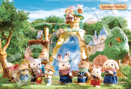 エポック社 300ピース ジグソーパズル シルバニアファミリー ひみつの森の大きな滝 (26×38cm) 28-111s のり付き ヘラ付き 点