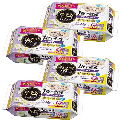 【限定販売】エリエール キレキラ トイレクリーナー つめかえ用 クリーンフローラルの香り 88枚(22枚×4個) 1枚で徹底おそうじシート
