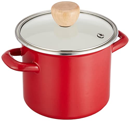 パール金属 クックポット ホーロー 深型 12cm レッド クラッソ HB-5068