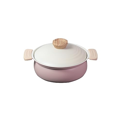 パール金属 鍋 卓上鍋 18cm IH対応 セラミック加工 1~2人用 ピンク ナチュラルクックピュア HB-6971