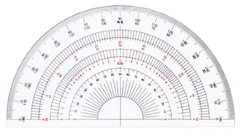 DRAPAS ドラパス 半円分度器 アクリル製 18cm 16505