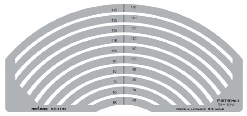ドラパス テンプレート S型 123S 円周定規 No.1 32123S