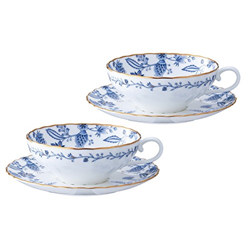 Noritake ノリタケ ティー カップ & ソーサー ( ペアセット ) 180cc ブルーソレンティーノ 2客 ボーンチャイナ P5804