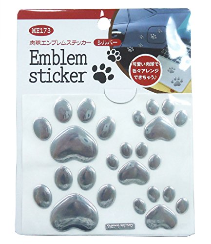 明邦(Meiho)肉球 エンブレム ステッカー シルバー ME173