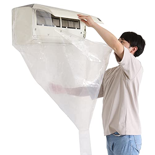Other - アストロ エアコン洗浄カバー 家庭用 壁掛け エアコン 掃除シート クリーニング 清掃 排水ビニール付き 530-28 透明 約幅130×高さ9