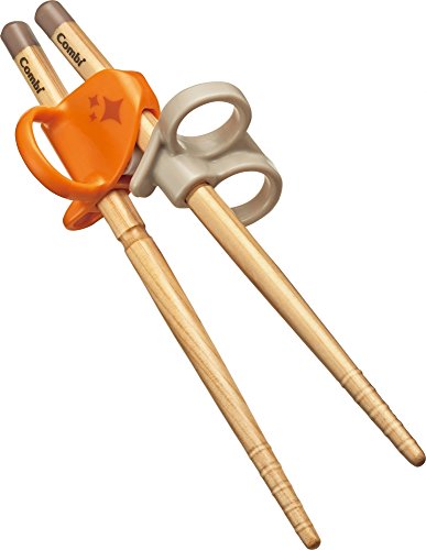 COMBI コンビ ベビー用はし はじめておはし木箸 左手用 オレンジ 2歳頃から対象