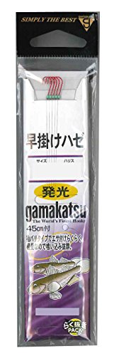 がまかつ(Gamakatsu) 糸付 早掛ケハゼ発光(赤)45cm 5号-ハリス0.6