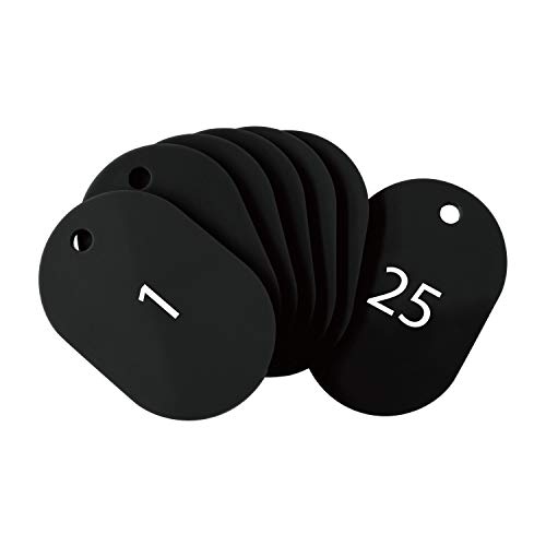 番号:1-25ブラック/大/BF-50-BK・Color:ブラックSize:大Style:番号:1-25PatternName:単品・パッケージ個数:1・使い勝手の良い定番の小判型番号札・荷物のお預かりや順番待ちの整理券として使用できます。...