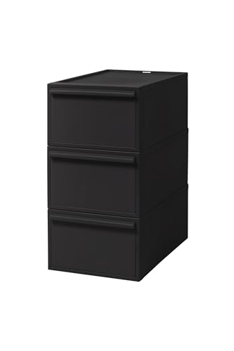 樂天商城 - ライクイット (like-it) 収納ボックス クローゼットシステム 引出し (M) 3個組 オールブラック CS-D2 3P 奥行き52cm
