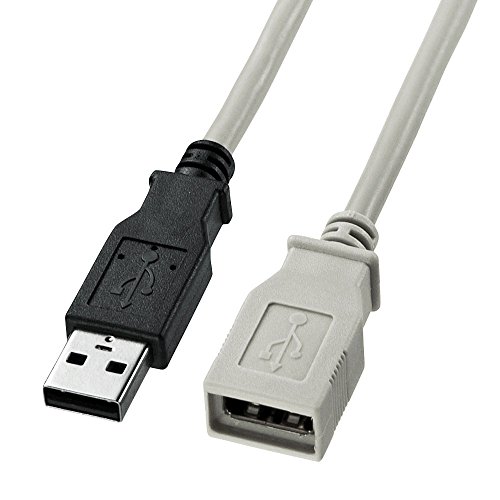 サンワサプライ USB延長ケーブル ライトグレー 2m KU-EN2K