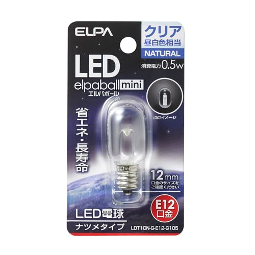 樂天商城 - エルパ (ELPA) LEDナツメ形 LED電球 照明 E12 100V 昼白色 屋内用 LDT1CN-G-E12-G105