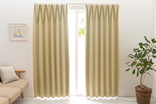 ユニベール 1級遮光 防炎 防炎ラベル付き 節電 省エネ 断熱 保温 日本製 無地 寝室 リビング カーテン ..