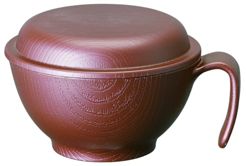 スケーター(Skater) 汁椀 木目 ふわっとフタ付 ハンドル ブラウン 日本製 340ml NBLS2HF