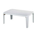 武田コーポレーション 【ちゃぶ台・折りたたみ・ローテーブル】 ホワイト 75×50×32cm フロアーテーブル75 大理石柄 T1-FTD75W(3)