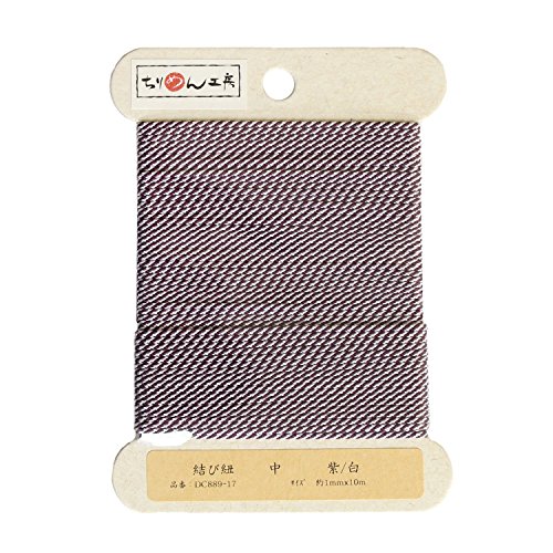 日本紐釦貿易(Nippon Chuko) 結び紐 紫/白 約φ1mm×10m 1巻 DC889-17 手芸用品 ひも・コード 結び紐