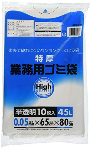 白半透明/容量:45L/5E65・パッケージ個数:1・●厚み0.05mmなので丈夫で破れにくいです。●焼却しても塩素などの有害ガスを発生しません。・●容量(L):45●色:白半透明●縦(mm):800●横(mm):650●厚み(mm):0....