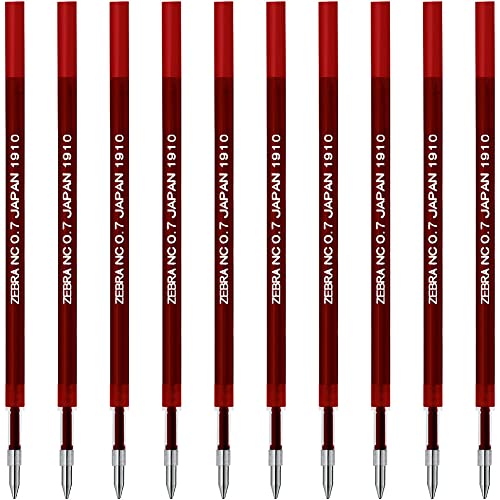 ゼブラ 油性ボールペン替芯 ブレン NC-0.7芯 赤 10本 B-RNC7-R