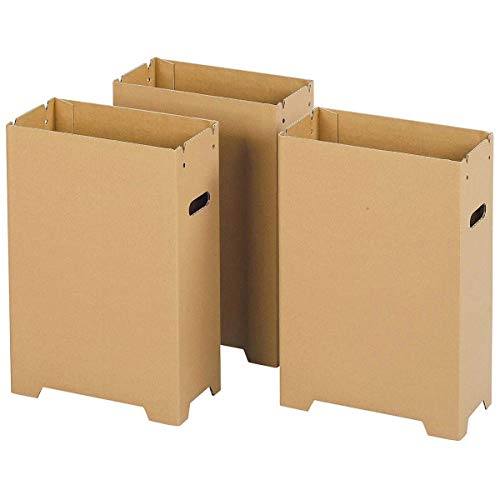 下村企販 ゴミ箱 ダストボックス ダンボール スリム 3個組 【日本製】 内面撥水加工 脚付き 18L 持ち手..